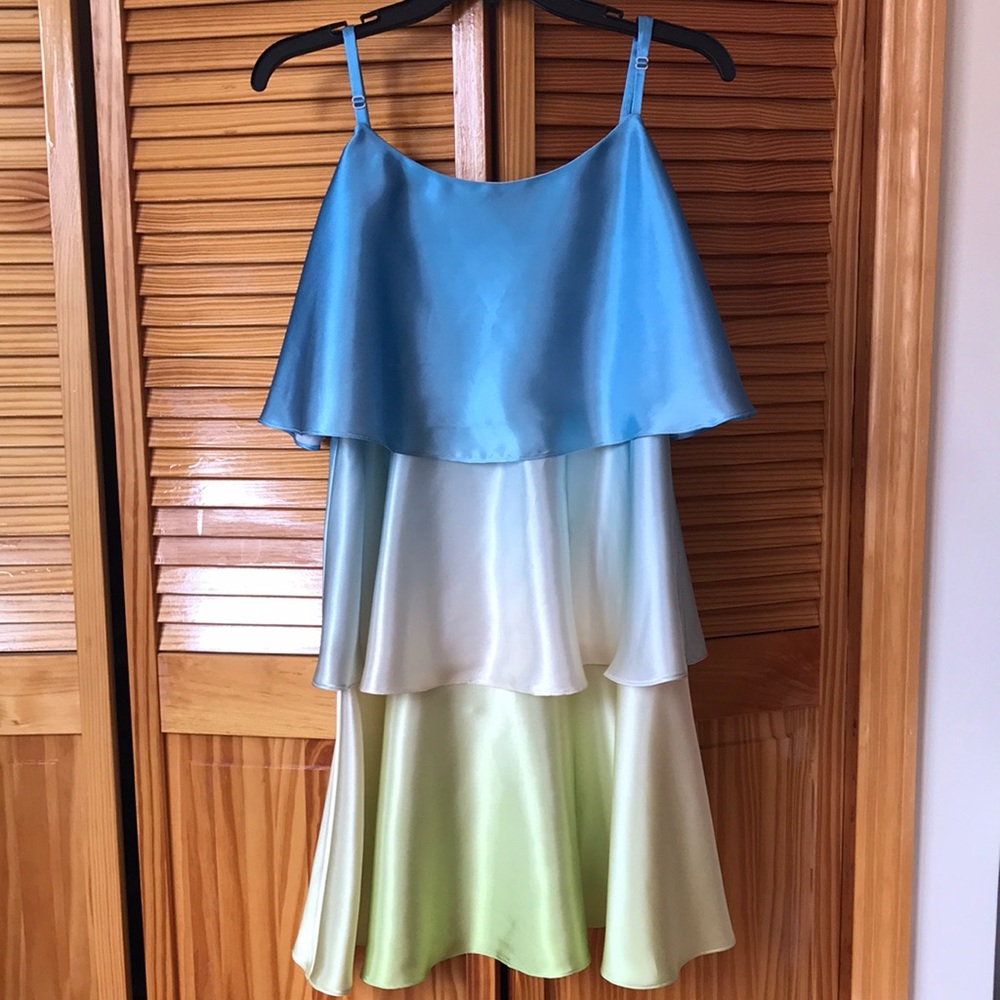 Three tier color spaghetti dress